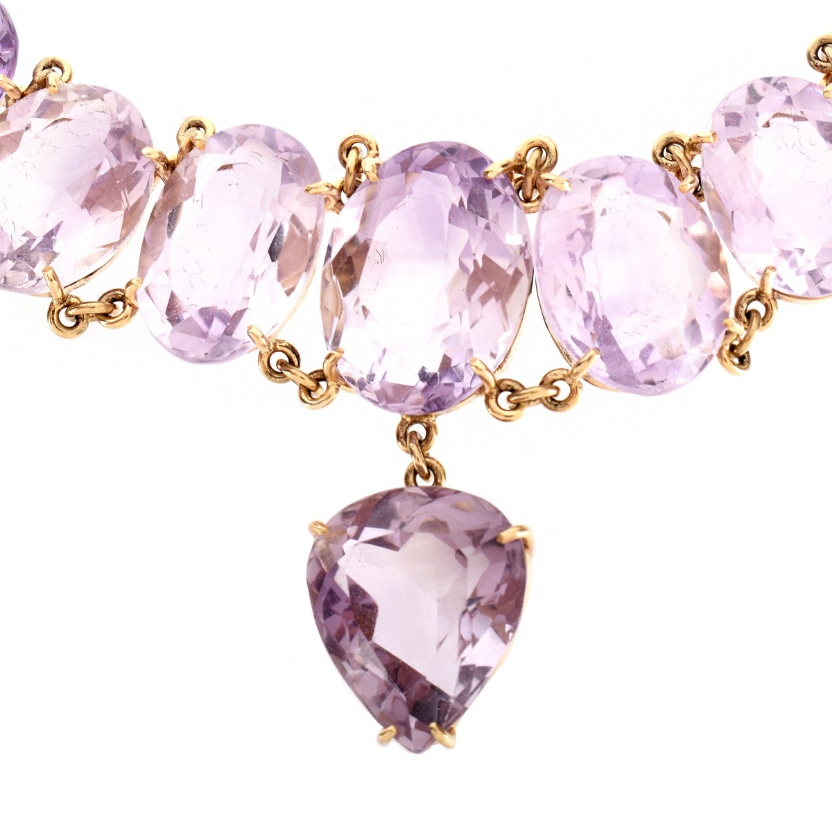 Approx. 300.00ct TW Amethyst and 14K Necklace