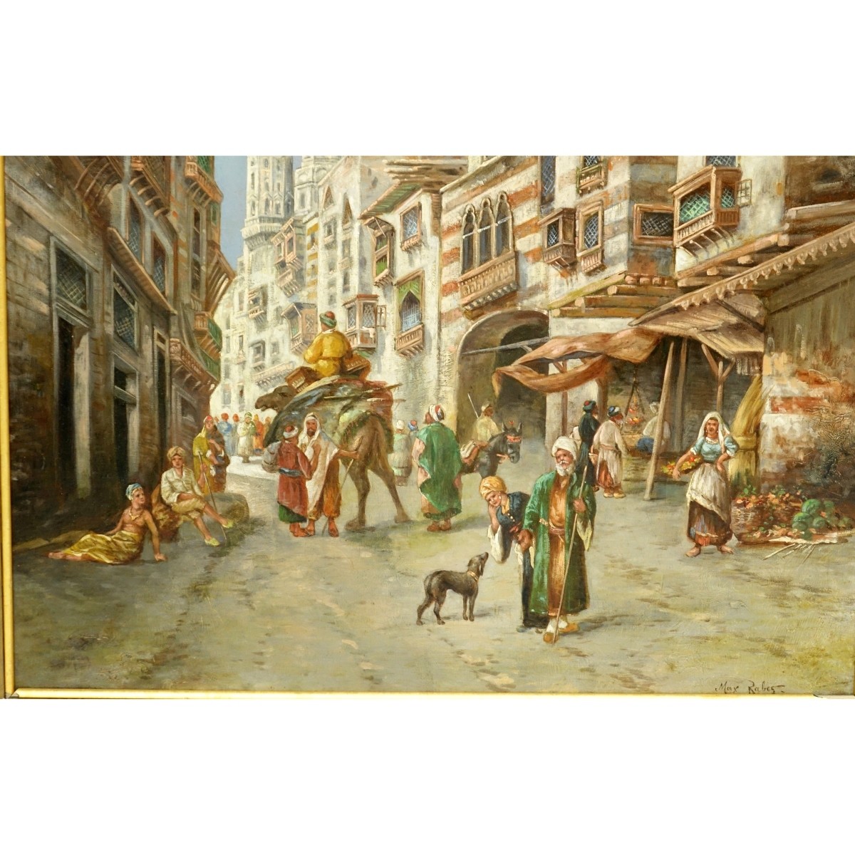 Max Friedrich Rabes O/C Street Scene in Cairo