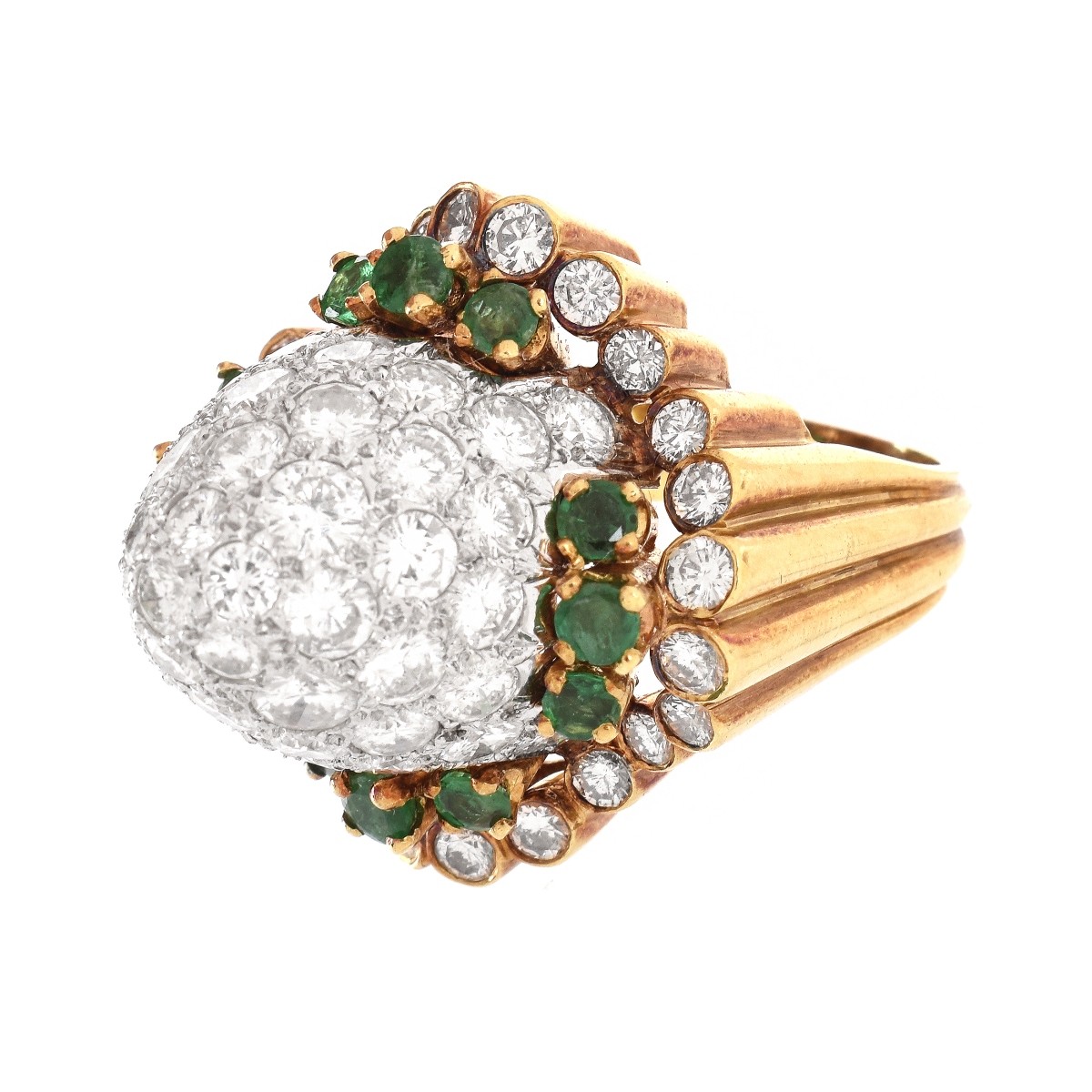 Vintage Diamond, Emerald and 14K Ring