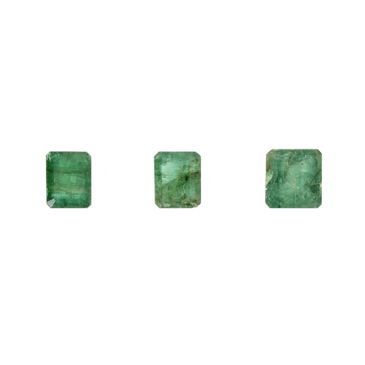 Three GIA Certified Emeralds