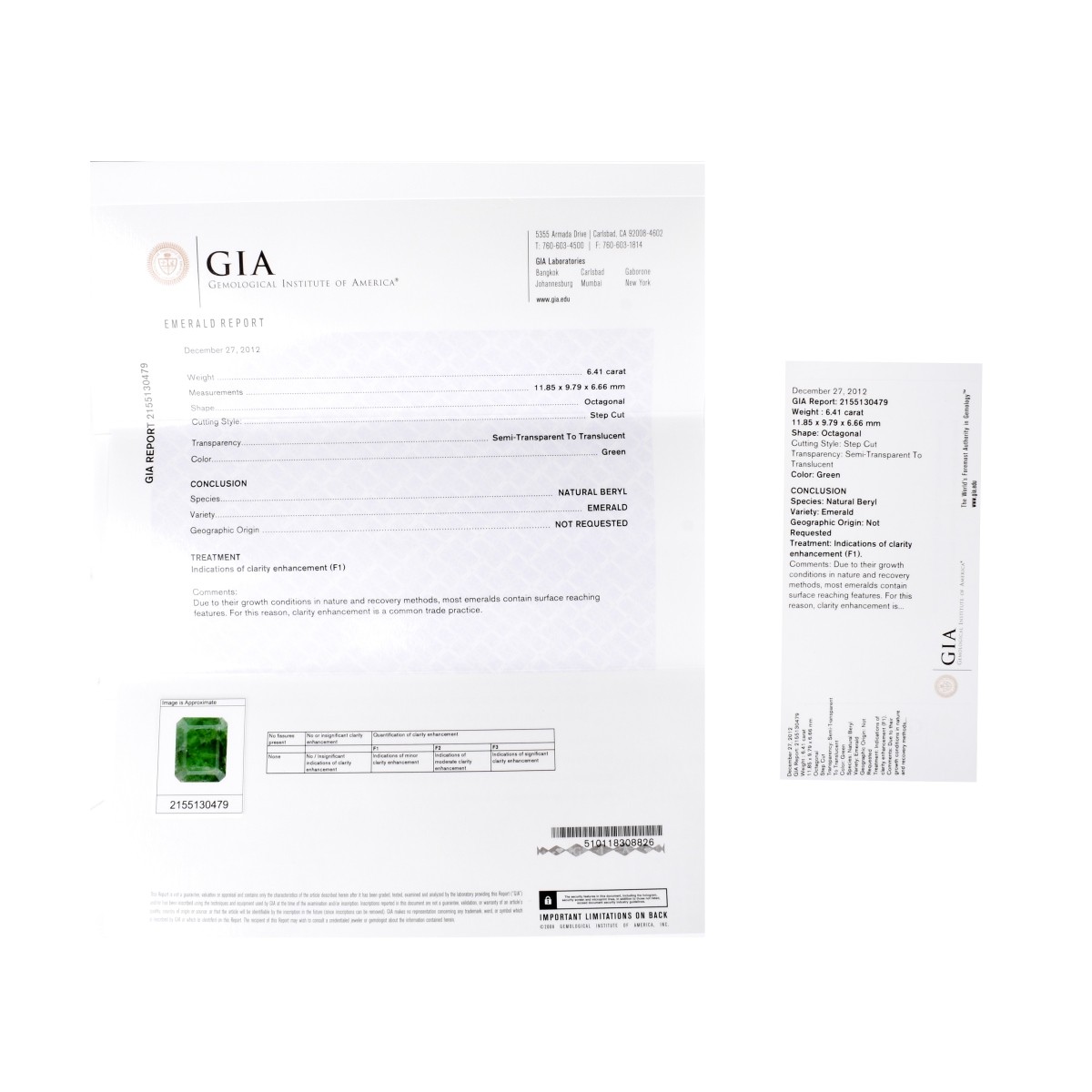 Three GIA Certified Emeralds