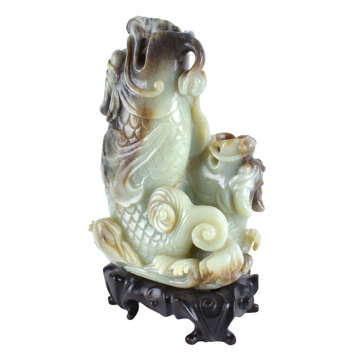 Chinese Jade Sculpture Dragon Fish