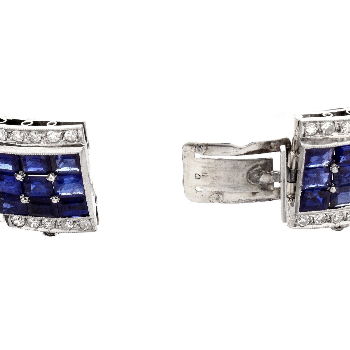 Art Deco Sapphire, Diamond and Platinum Bracelet