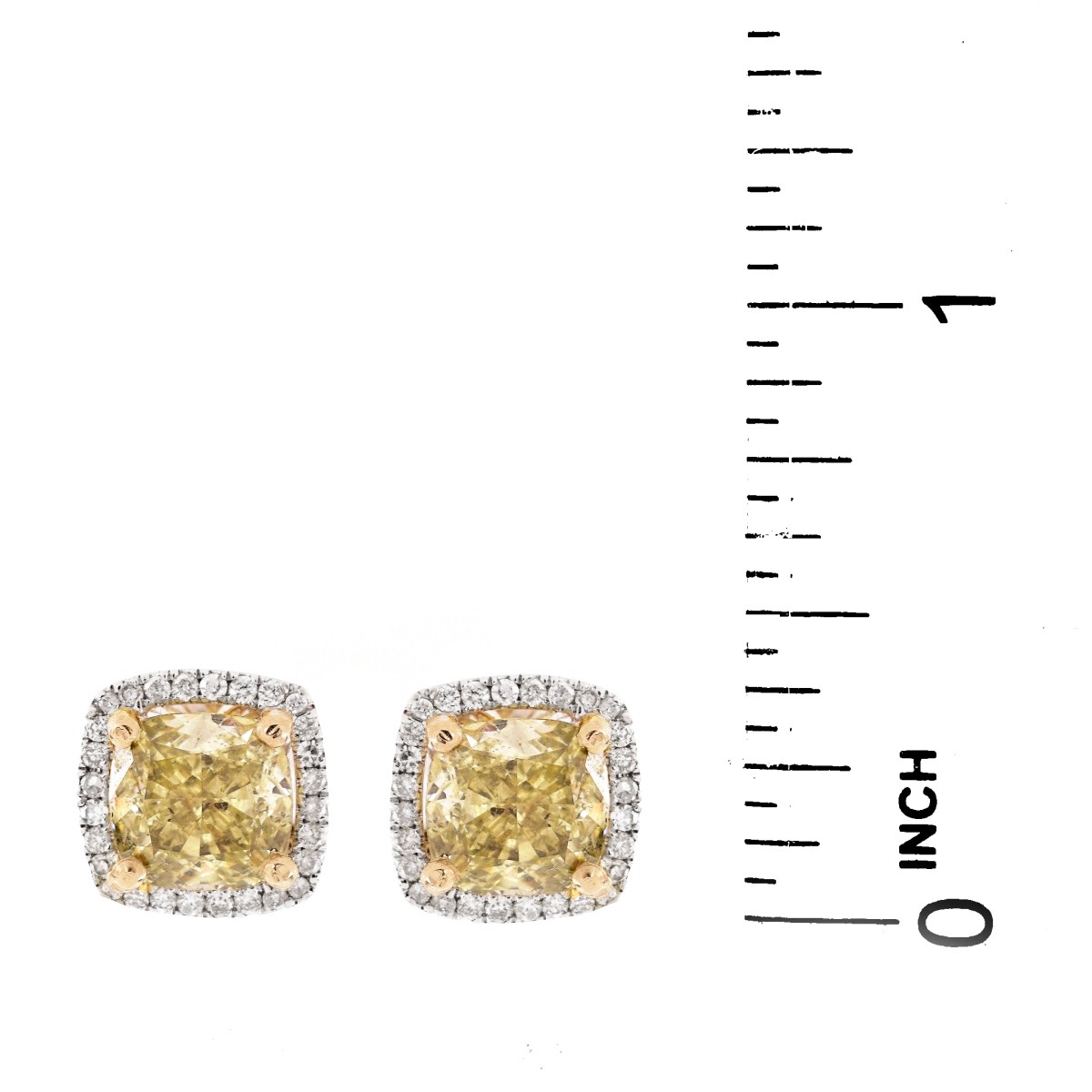 3.63ct TW Fancy Yellow Diamond Ear Studs