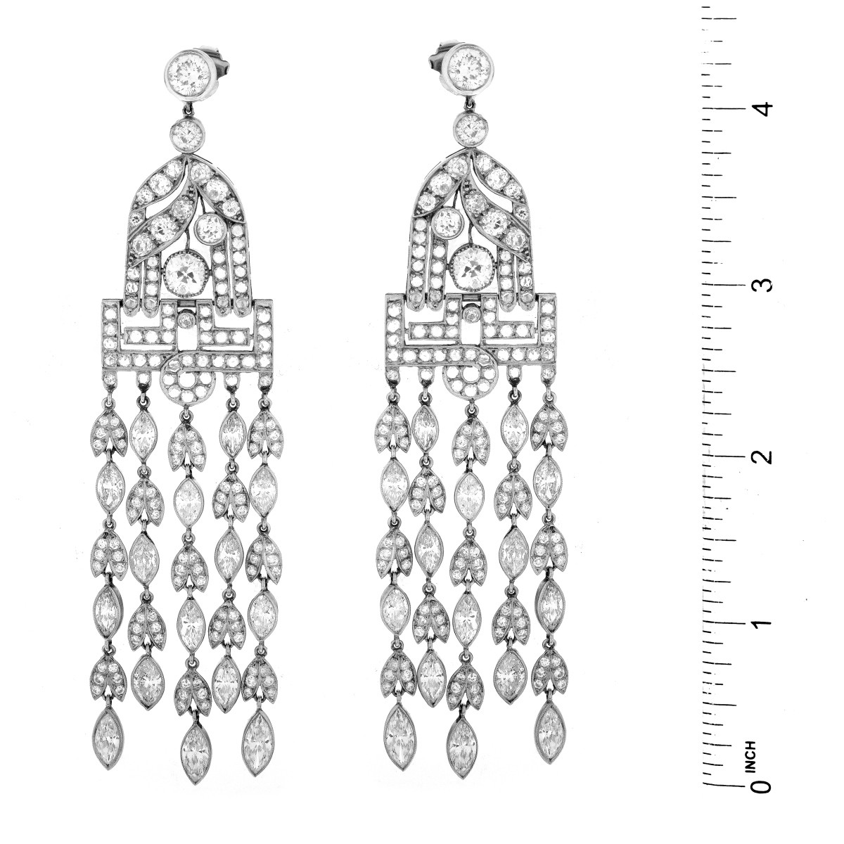 29.20ct TW Diamond and Platinum Earrings