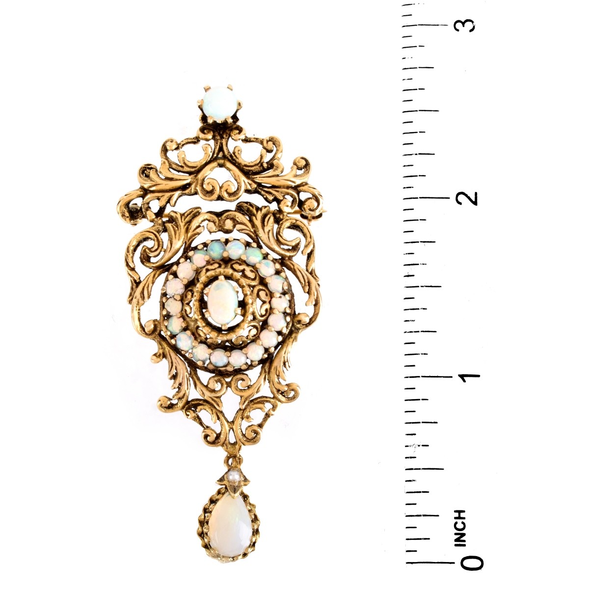 Victorian style Opal and 14K Brooch