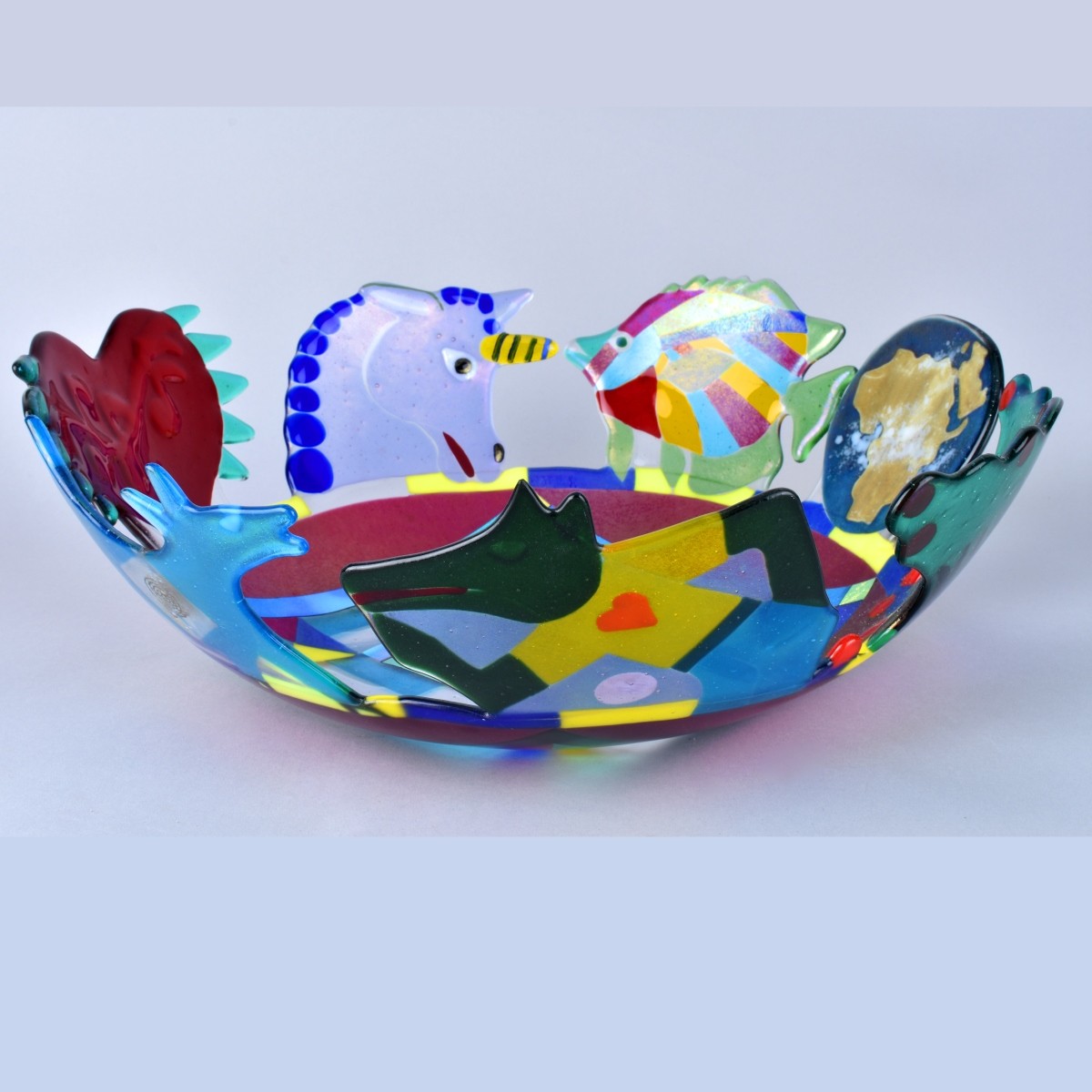 Contemporary Art Glass Bowl