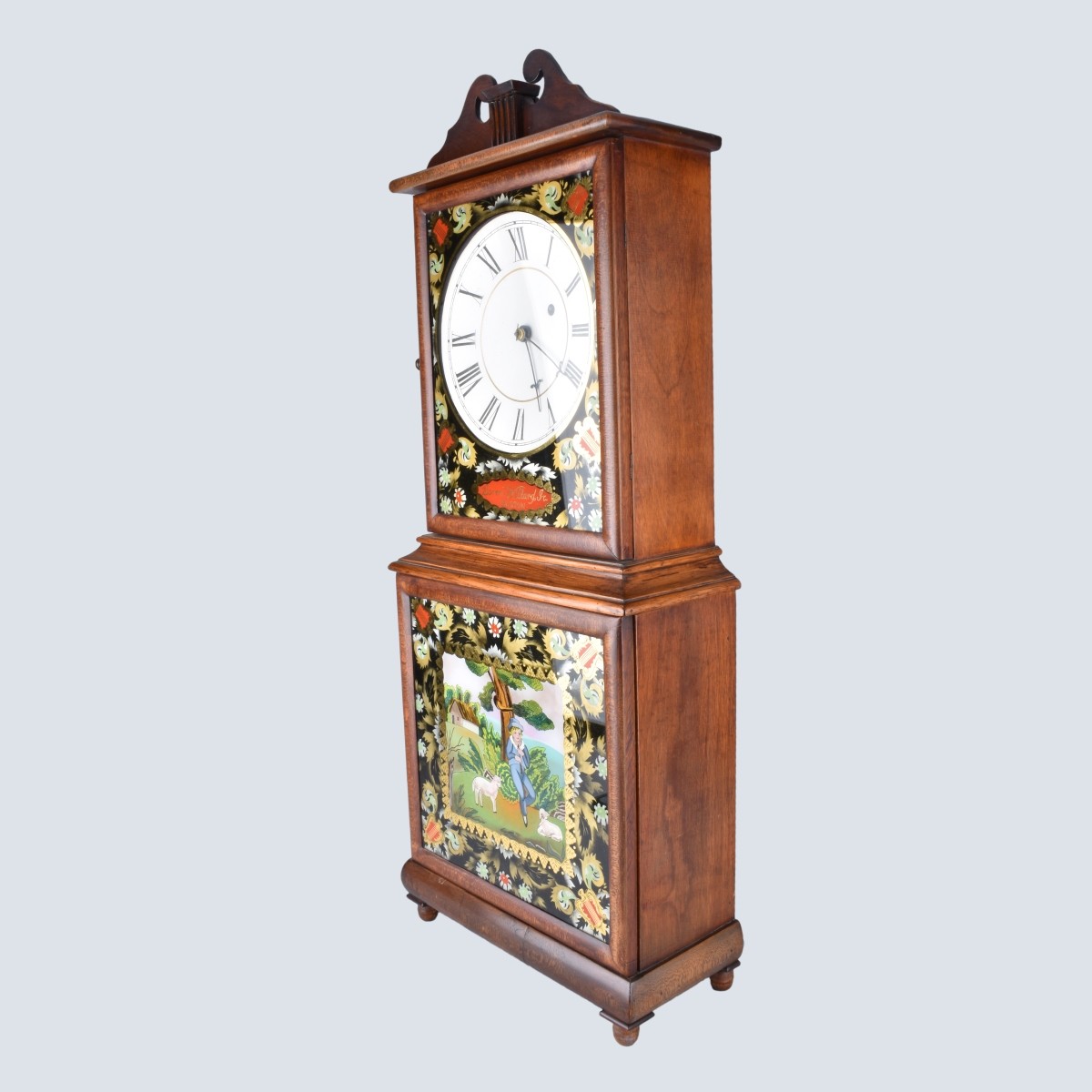 Aaron Willard Jr. Reverse Painted Clock