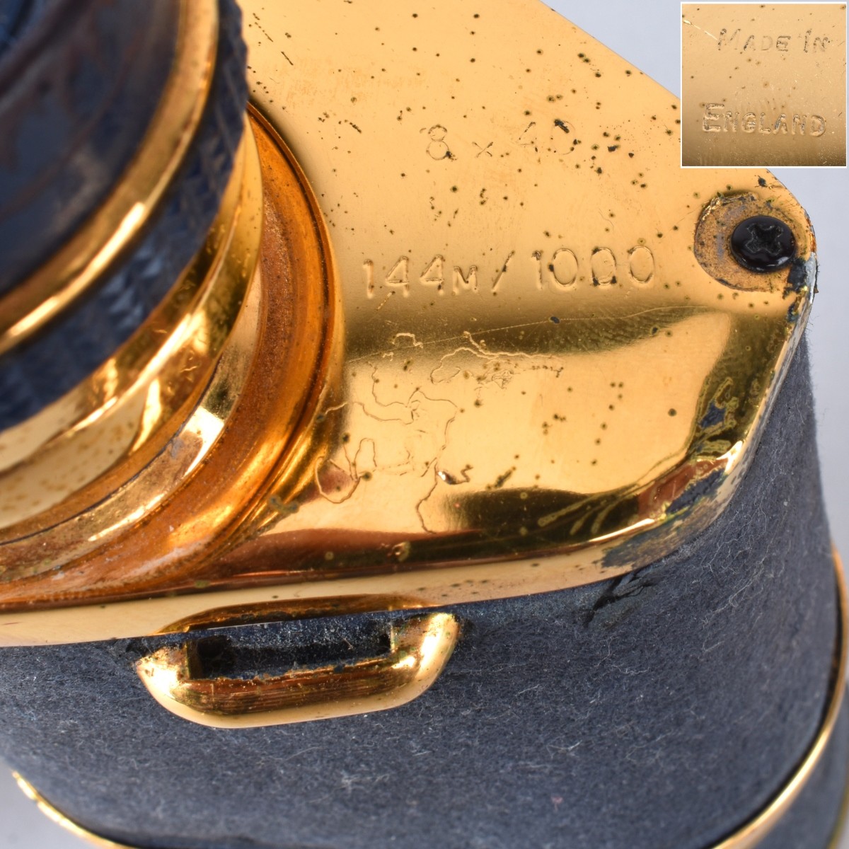 Vintage English Gilt Brass Binoculars