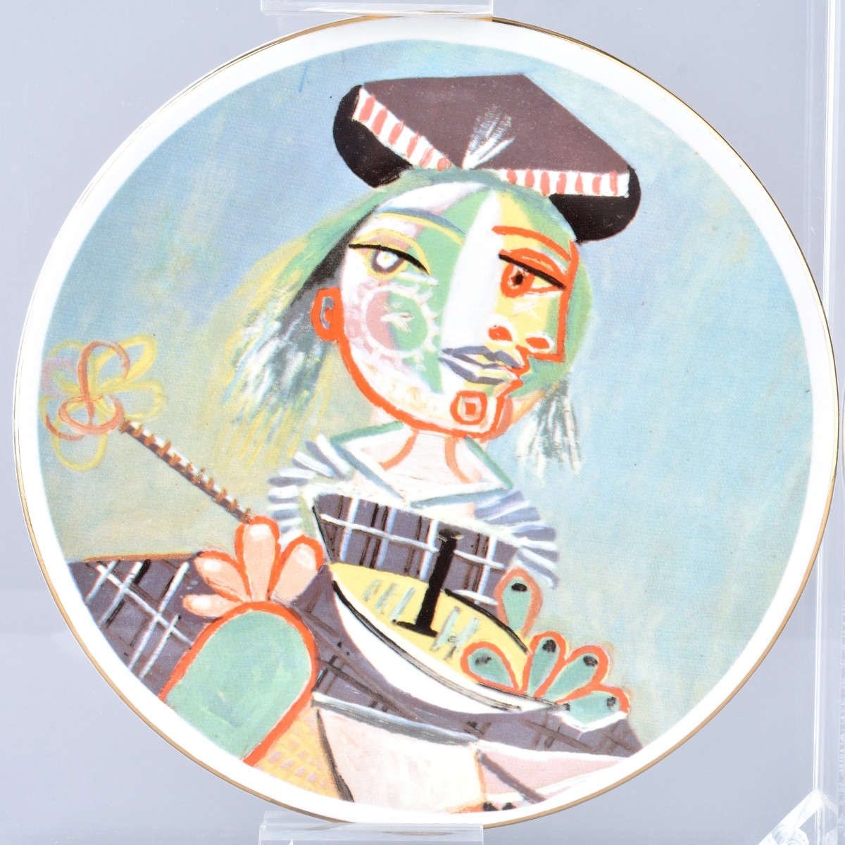 Two Pablo Picasso Plates in Acrylic Case