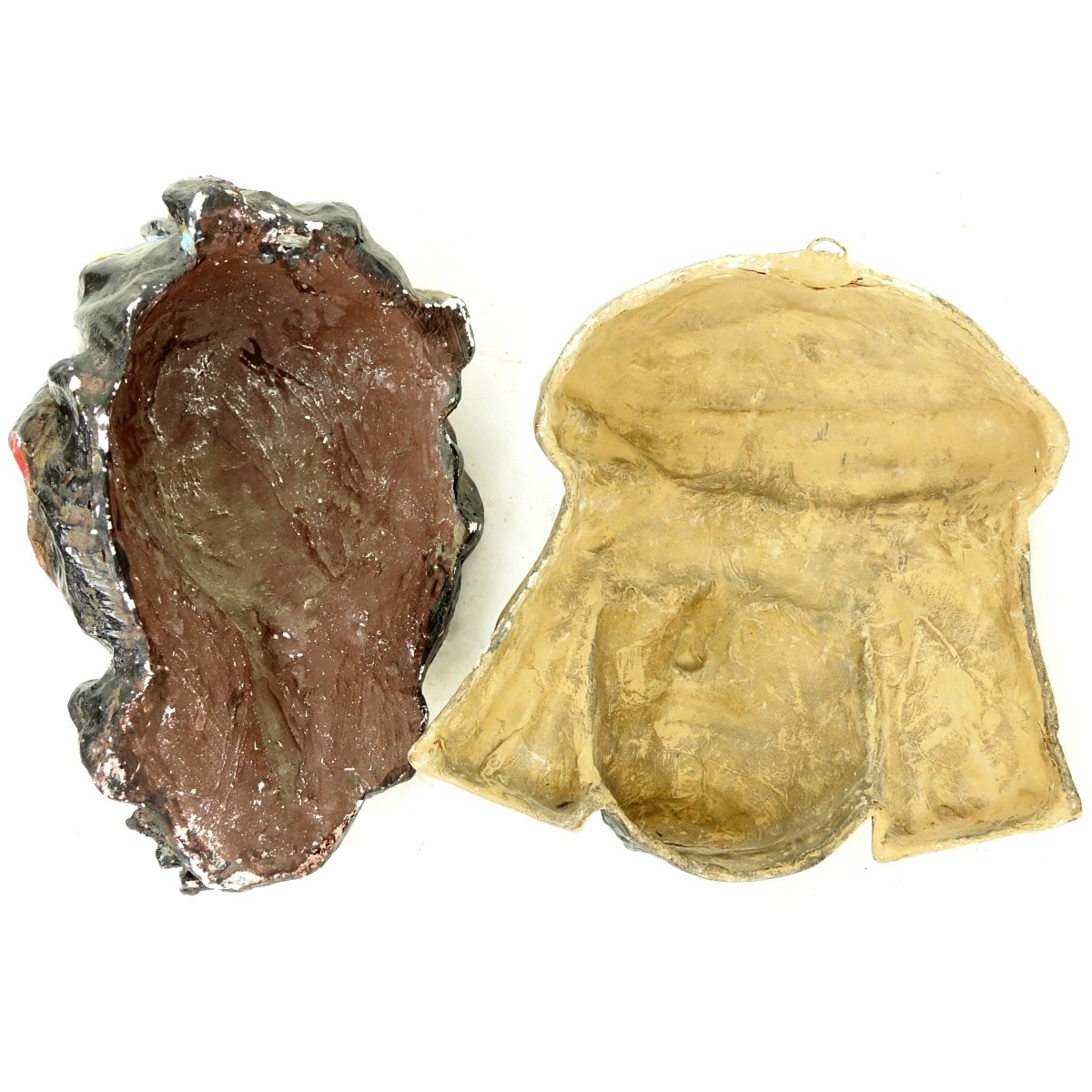 Two (2) Polychrome Arab Figural Heads