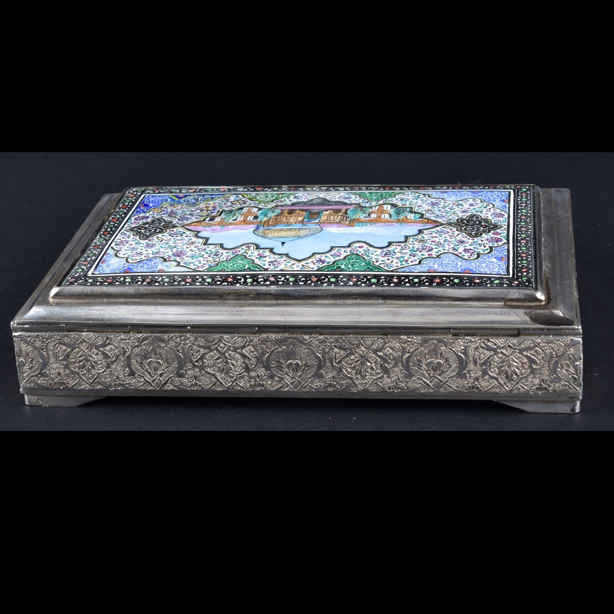 Indian Enameled Silver Box