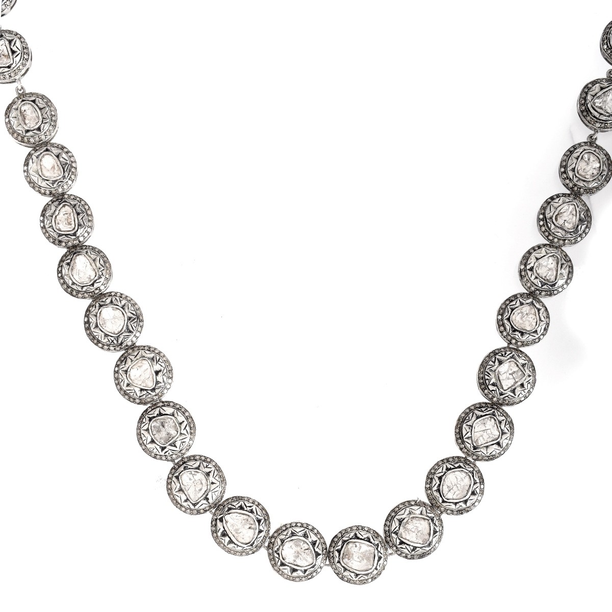 Vintage Diamond and Silver Necklace | Kodner Auctions