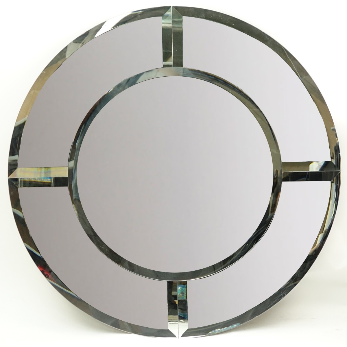 Karl Springer Style "Saturn" Beveled Mirror