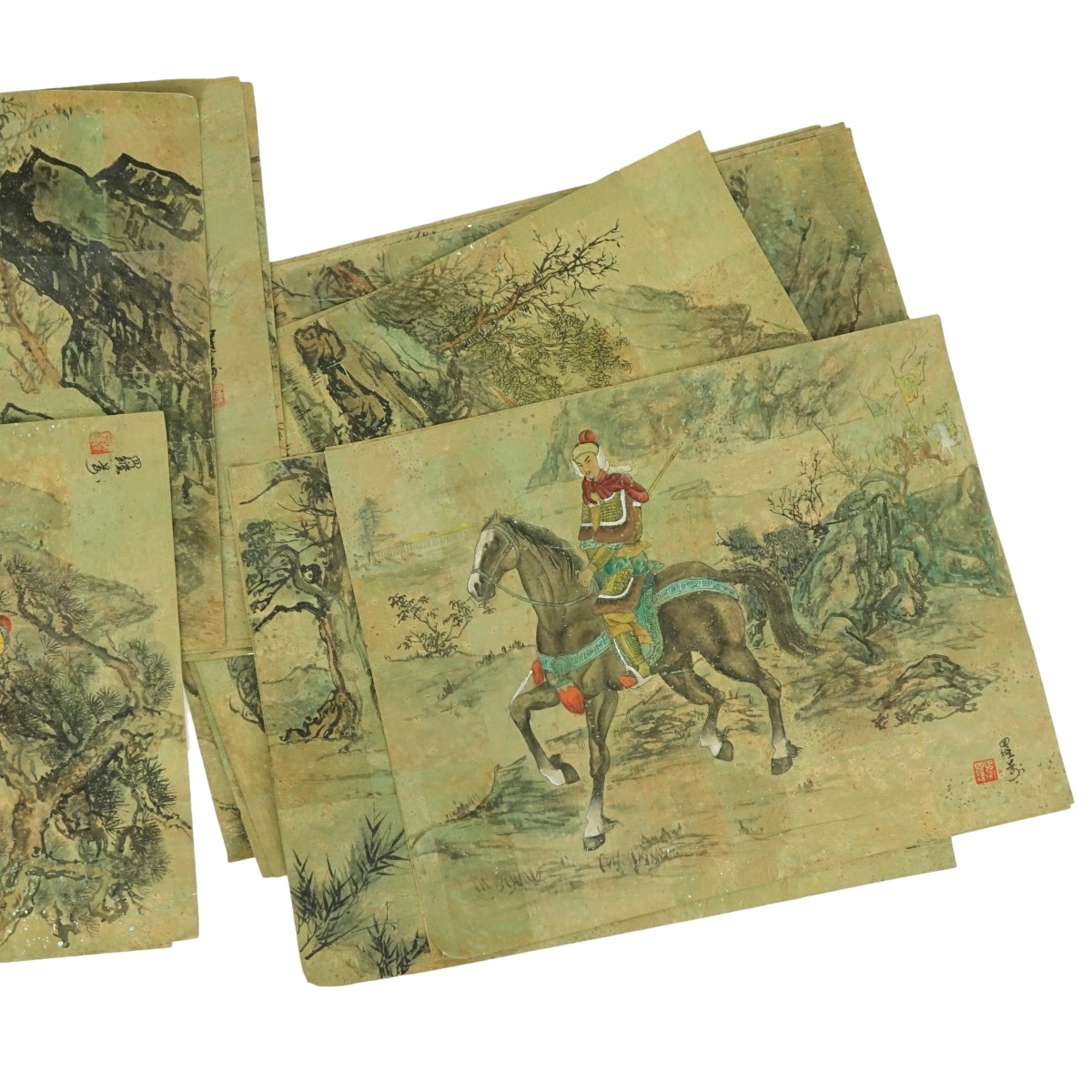 Twenty (20) Chinese Watercolor/Gouache Paintings