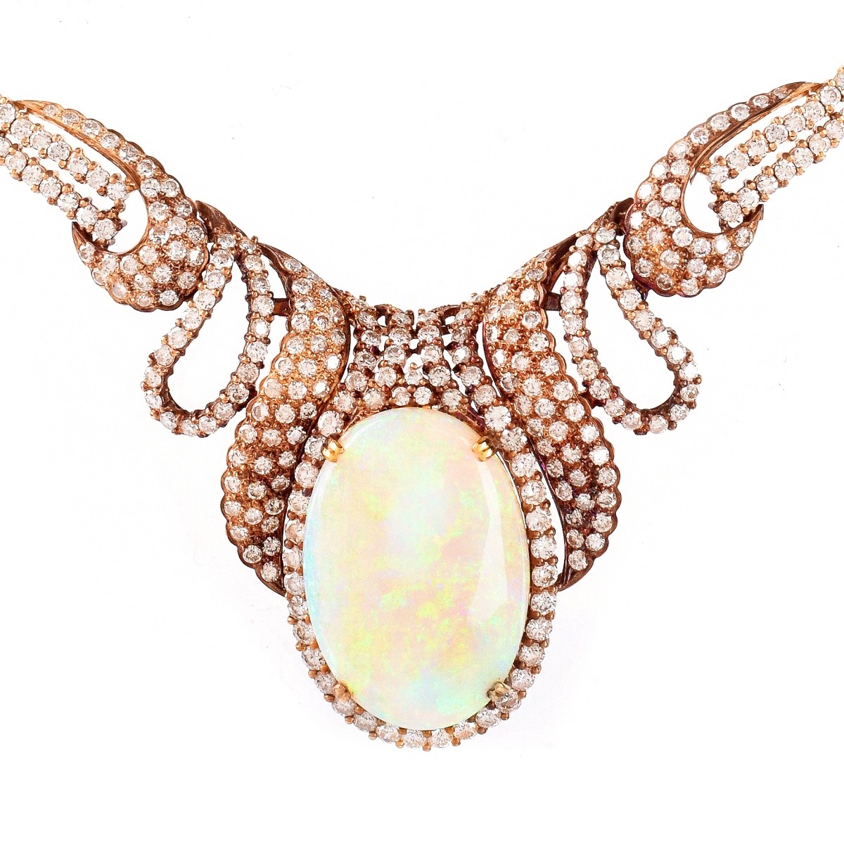 Opal, Diamond and 18K Necklace