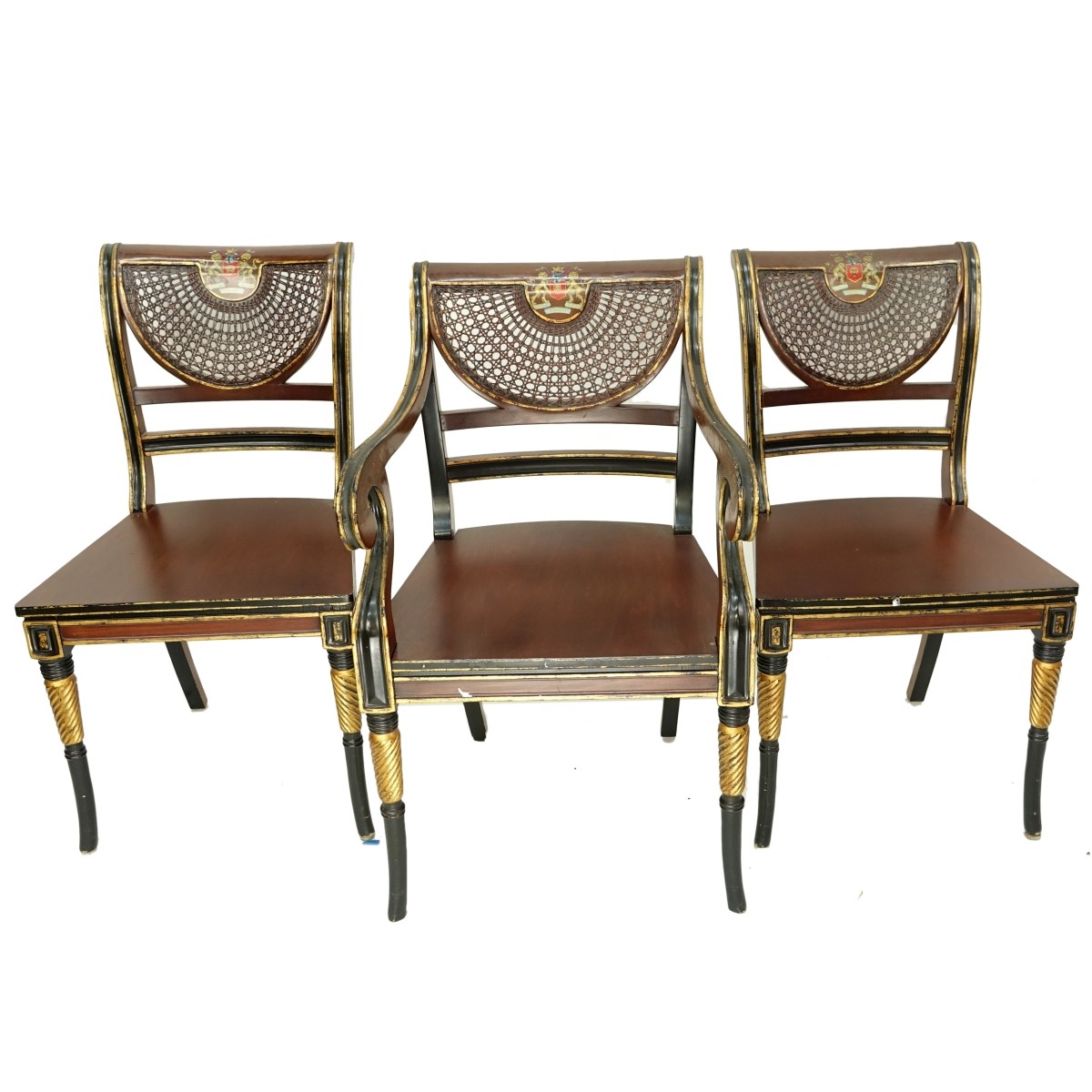 Three Cane Back Chairs