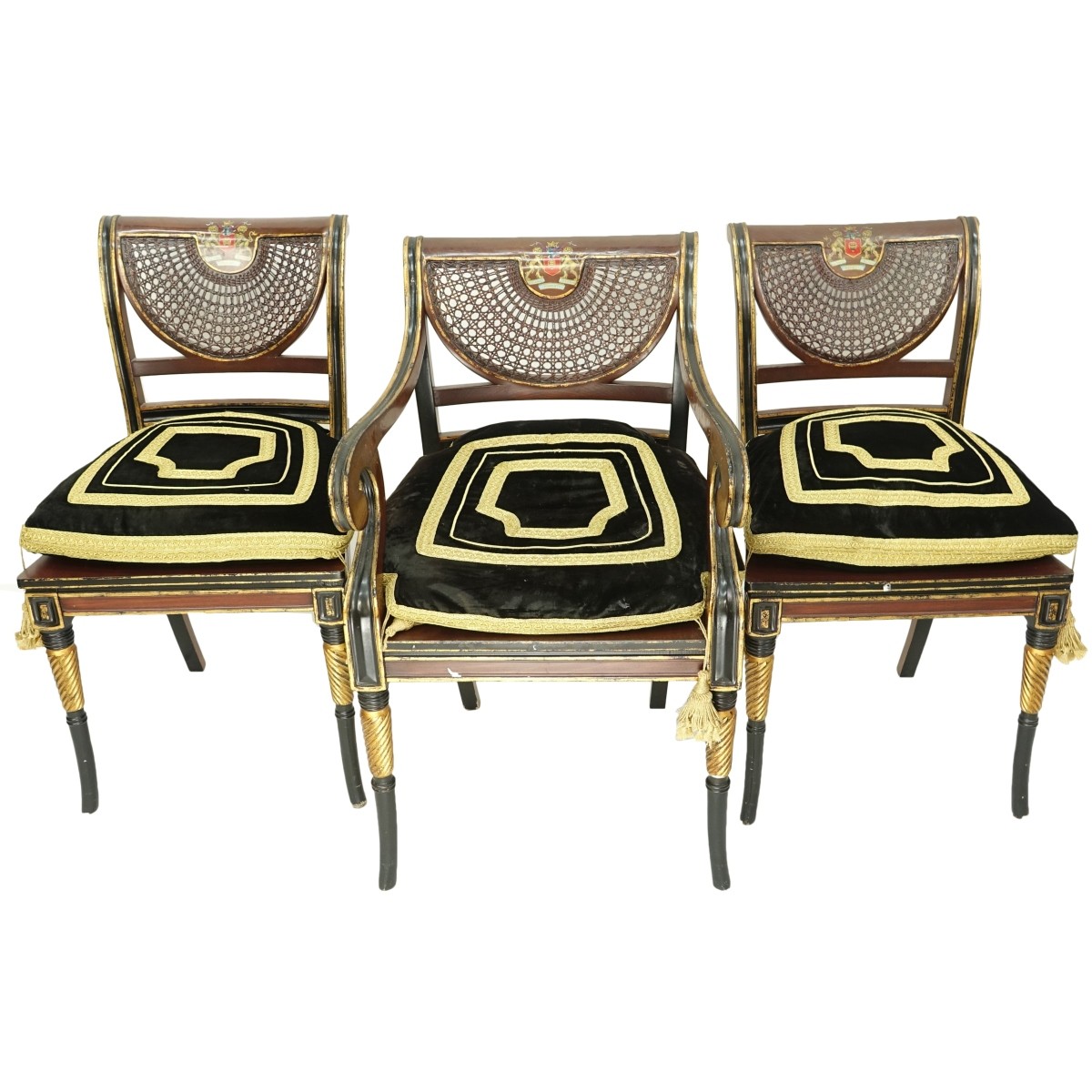 Three Cane Back Chairs