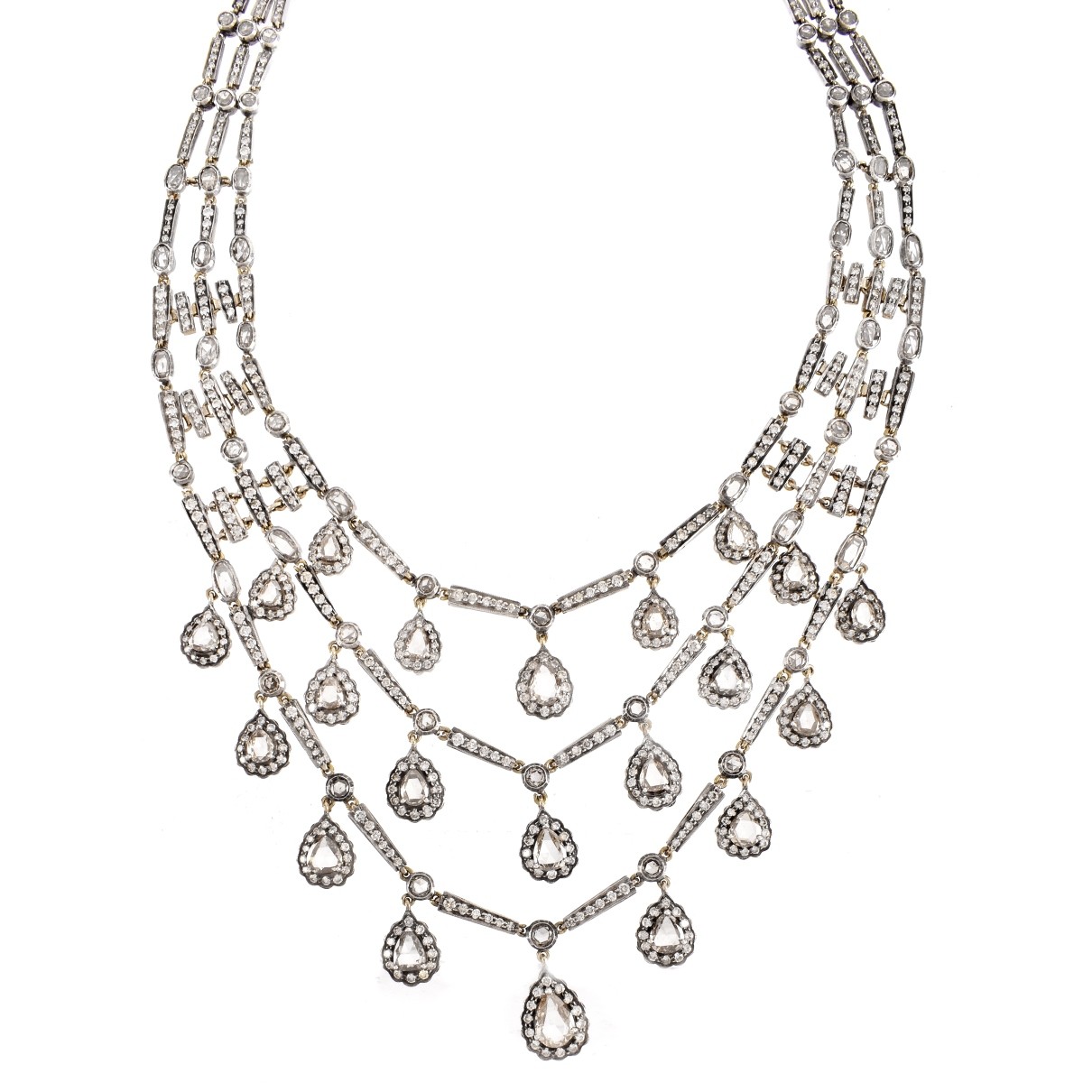 Antique 100ct TW Light Brown Diamond Necklace