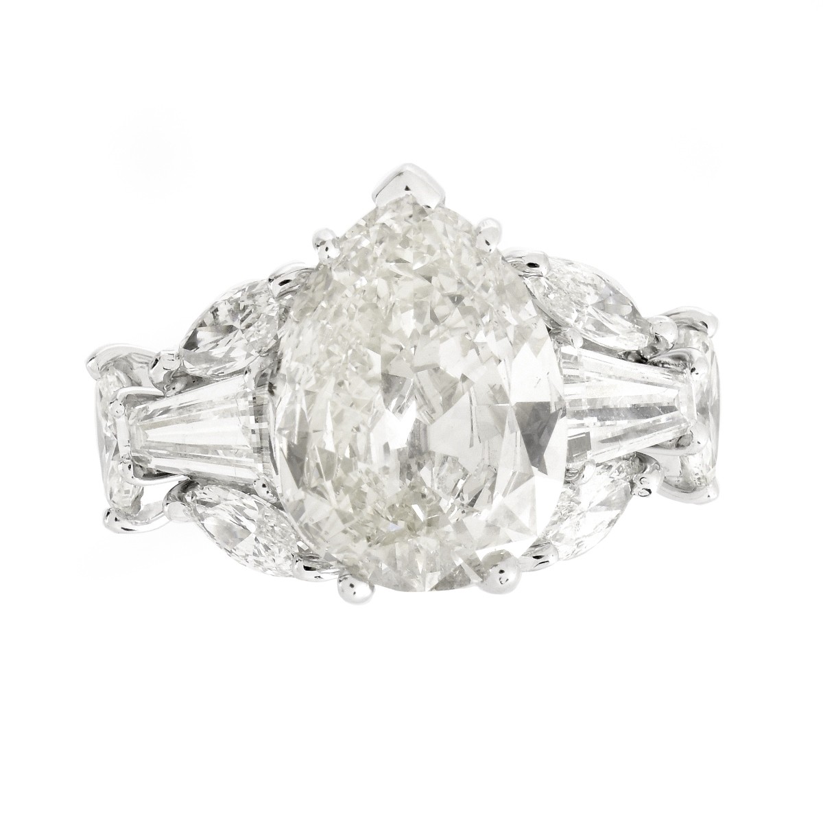 Vintage 4.90ct Pear Shape Diamond Ring