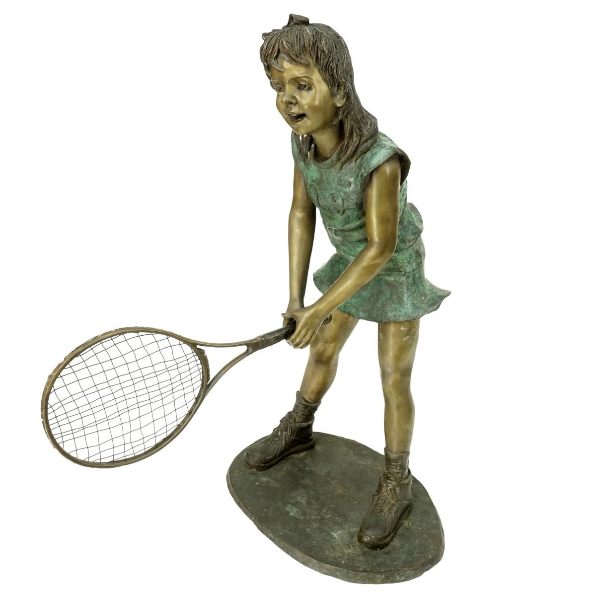 Large Garden/Entry Bronze Tennis Player
