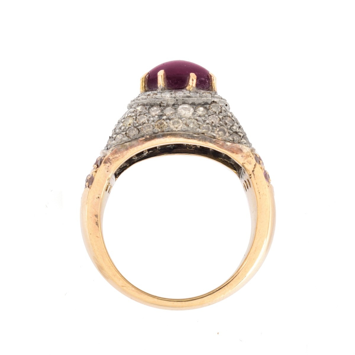 Vintage Star Ruby, Diamond and 14K Ring