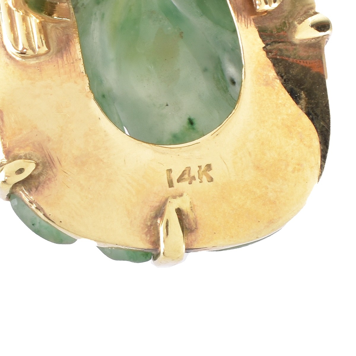 Carved Jade and 14K Ring