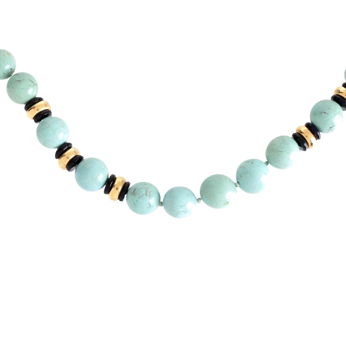 Vintage Turquoise and Black Onyx Necklace
