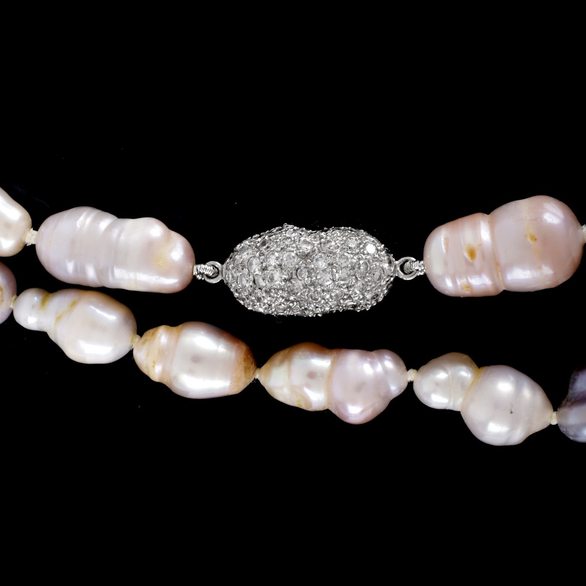 Baroque Pearl and Diamond Necklace