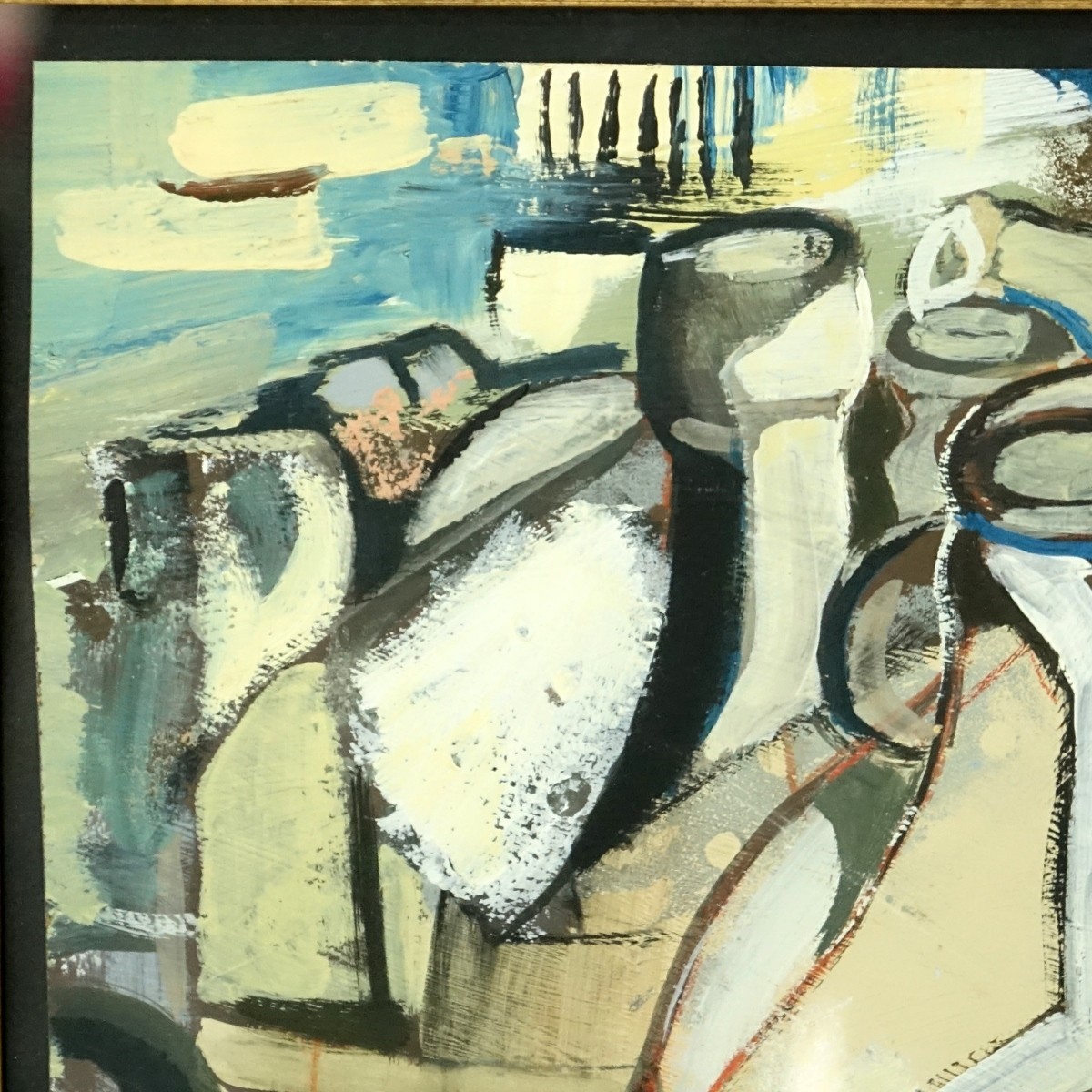 Two Mid-Century Abstract Oil on Paper