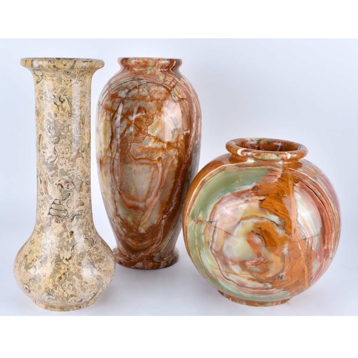 Six (6) Assorted Onyx Vases