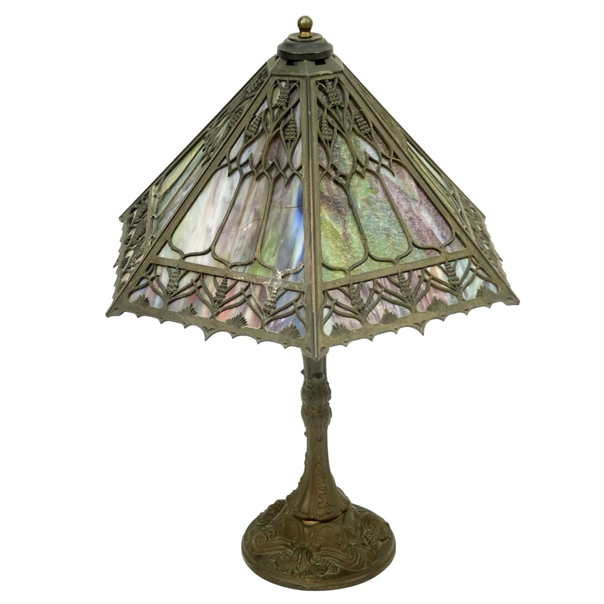 H.A. Best & Company Slag Glass Lamp
