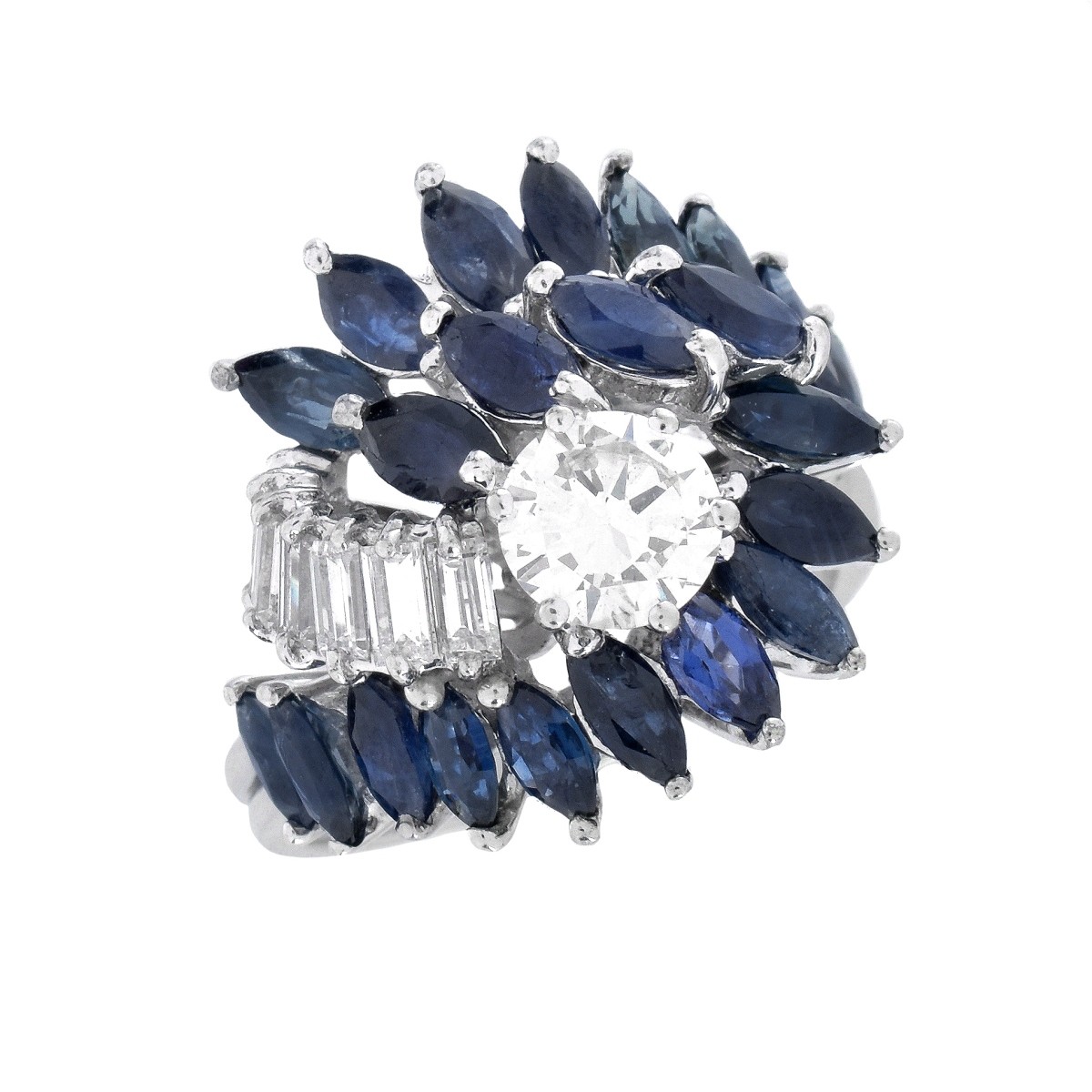 Vintage Diamond, Sapphire and 18K Ring