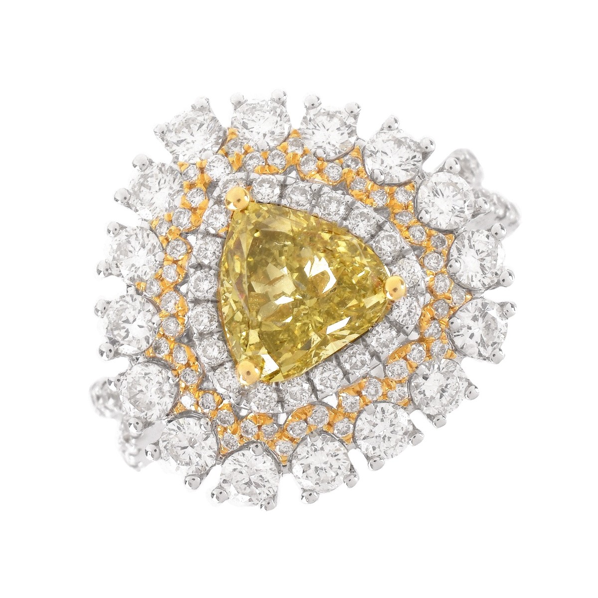 1.54ct Fancy Yellow Diamond and 18K Ring
