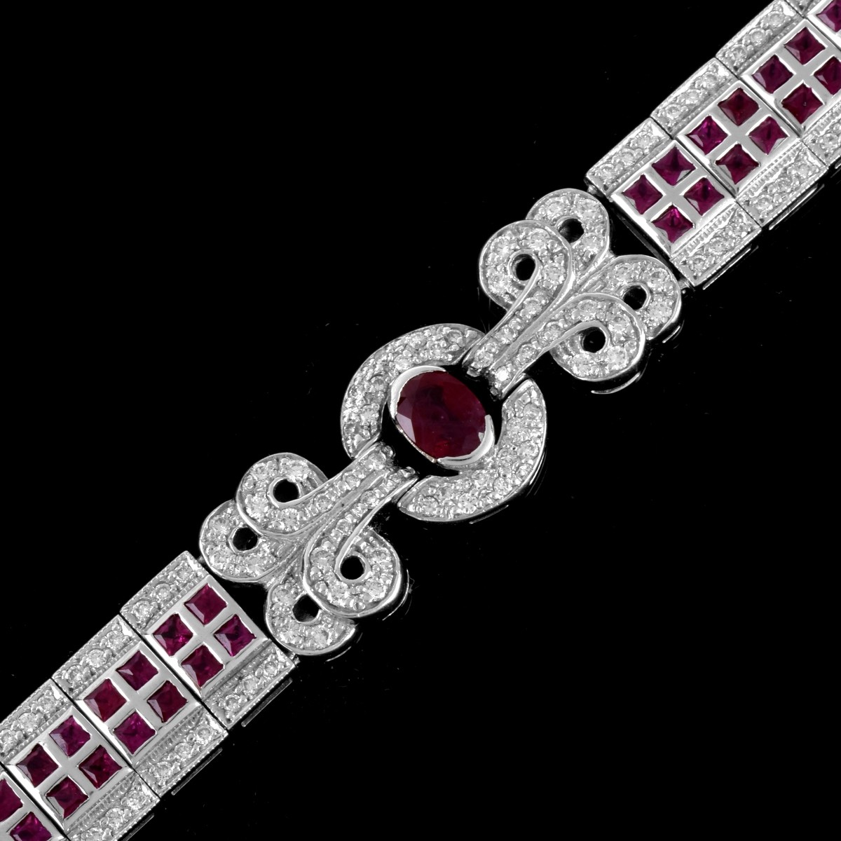 Vintage Ruby, Diamond and 18K Bracelet