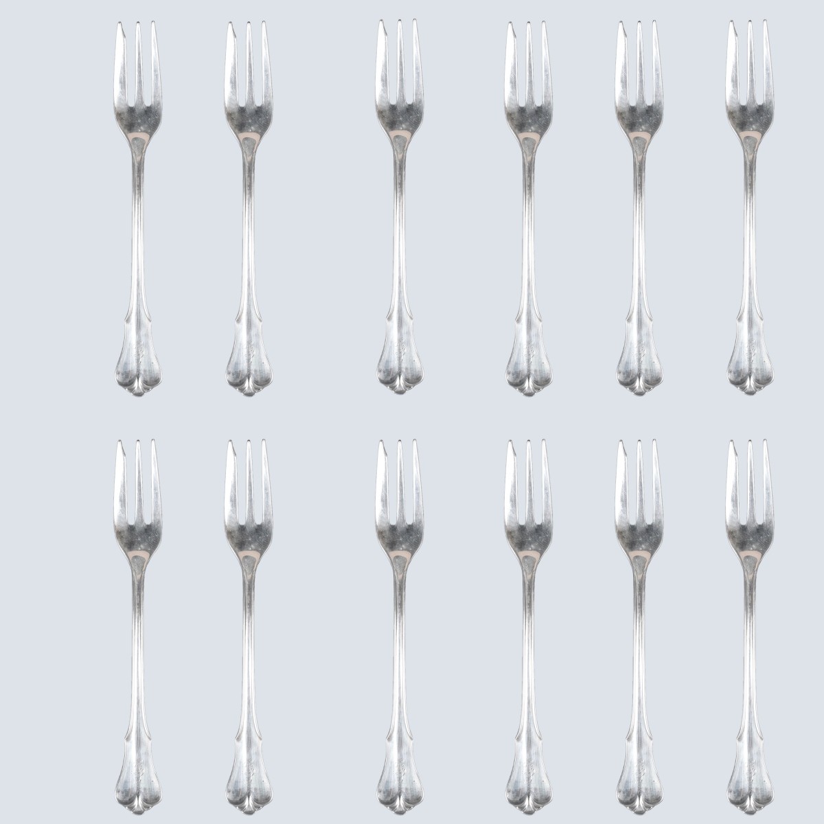12 Camusso Silver Dessert Forks
