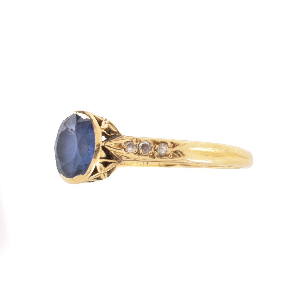 Antique Burma Sapphire and 18K Ring