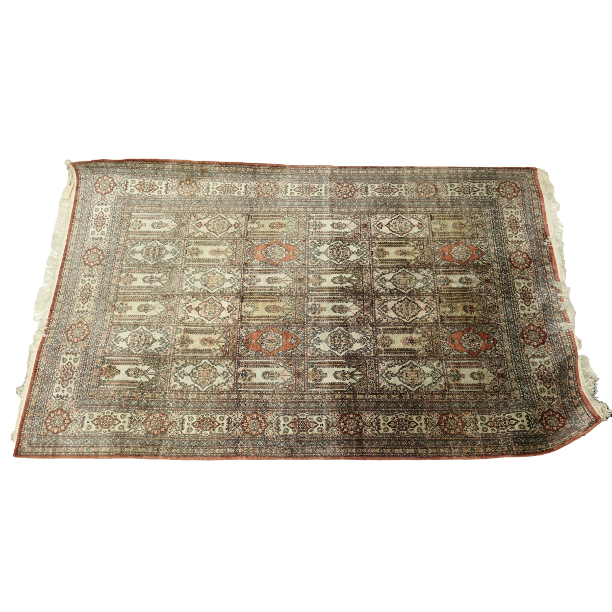 Mid Century Silk and Wool Persian Rug