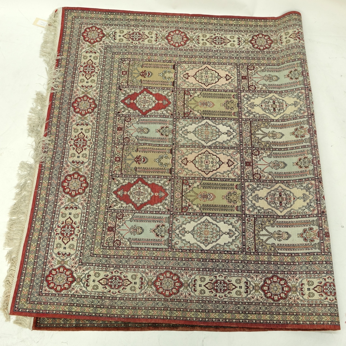 Mid Century Silk and Wool Persian Rug