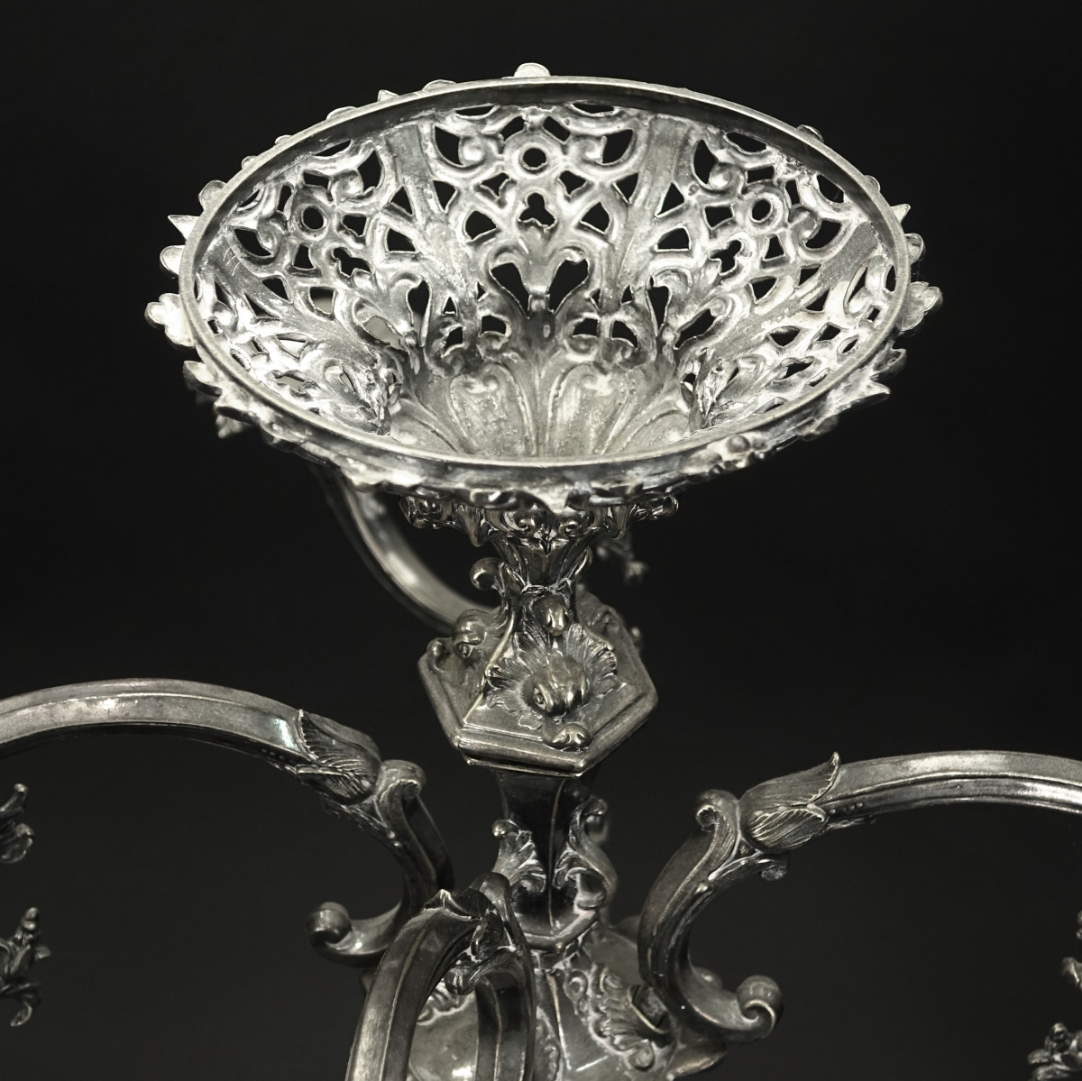 19th C. Silver Over Bronze Epergne Centerpiece