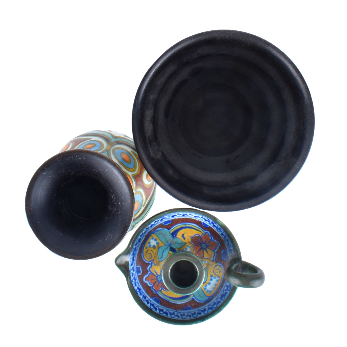 Three (3) Gouda Pottery Items