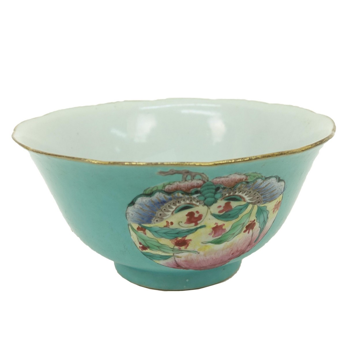 Antique Chinese Turquoise Ground Porcelain Bowl
