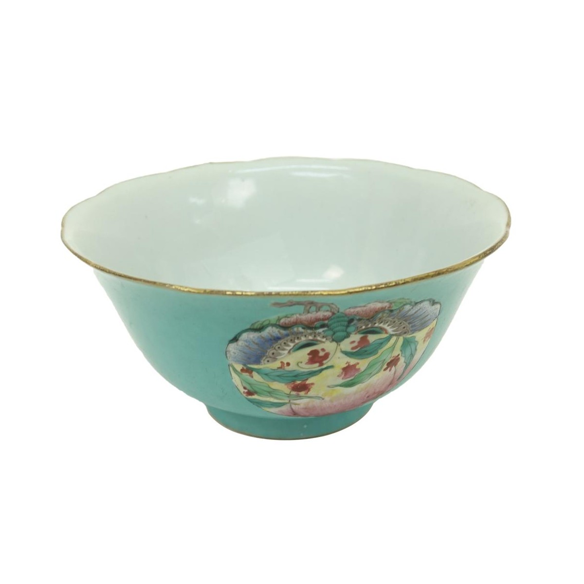 Antique Chinese Turquoise Ground Porcelain Bowl