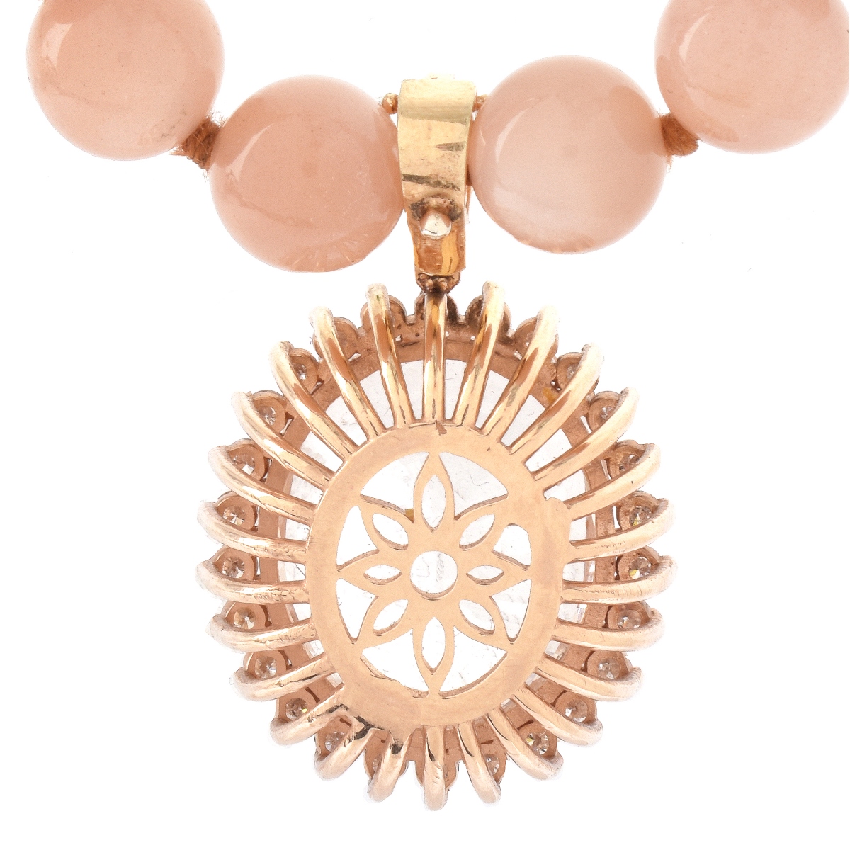 Topaz, Diamond, Pink Moonstone and 14K Necklace