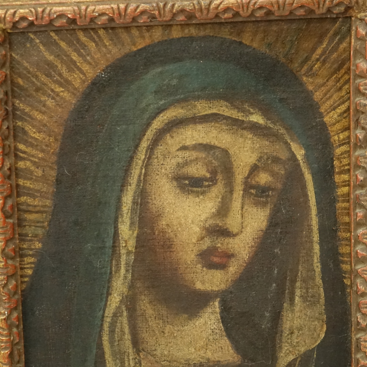 Cusco School Oil On Canvas "Madonna"