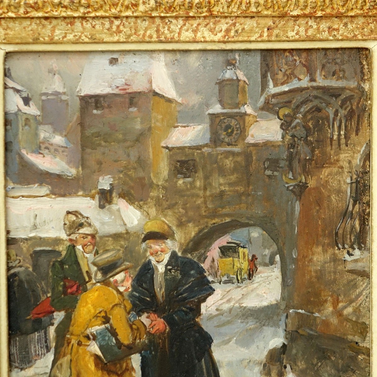Wilhelm Roegge I, German  (1829 - 1908) Oil on Board, Street Scen