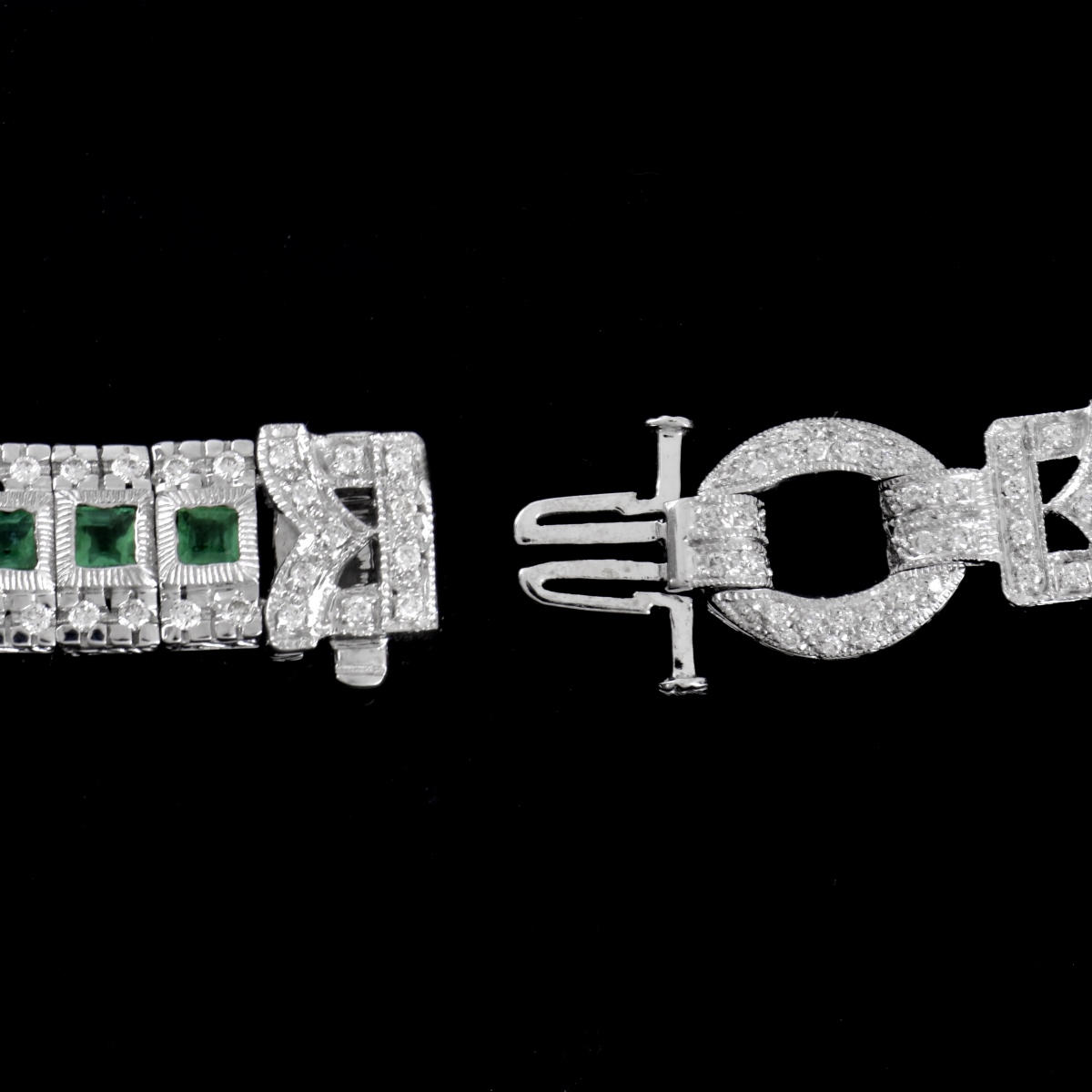 Diamond, Emerald and 14K Bracelet