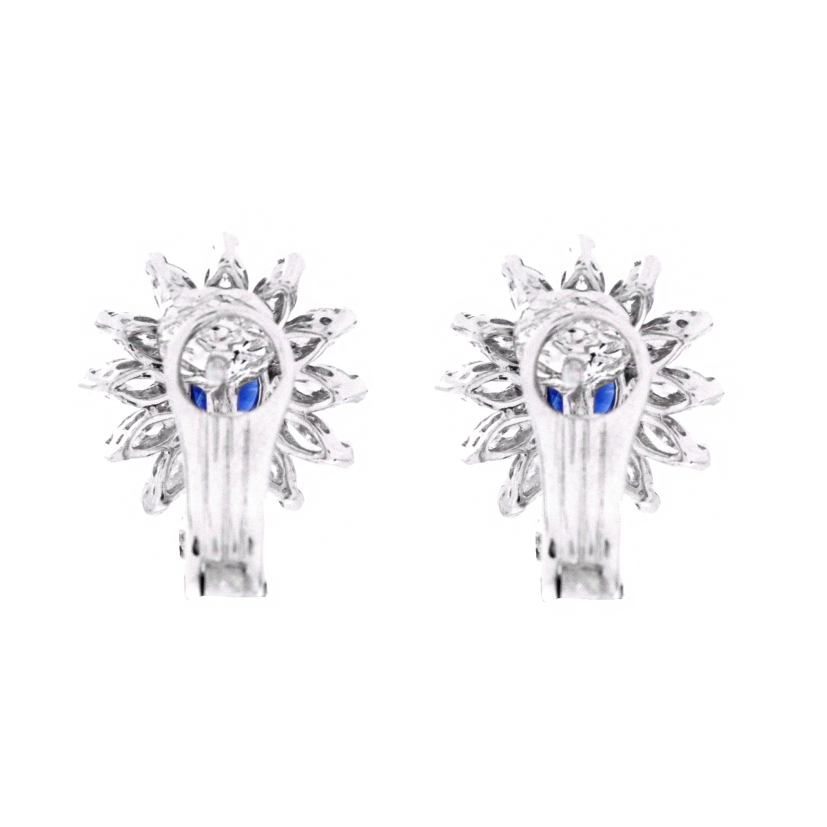 Sapphire, Diamond and Platinum Earrings