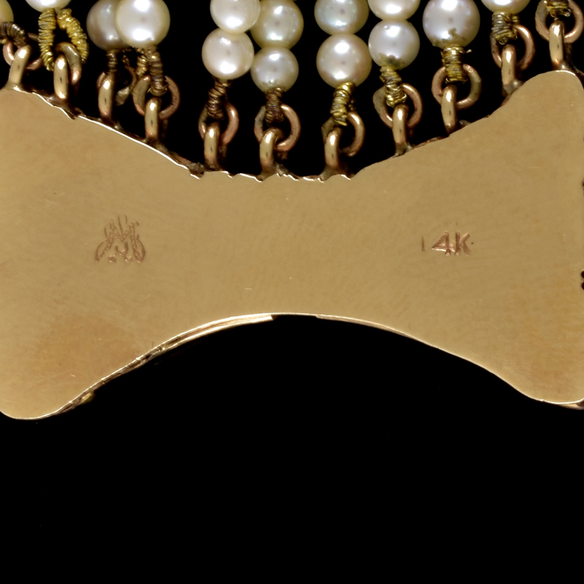 Art Nouveau Pearl, Gemstone and 14K Bracelet