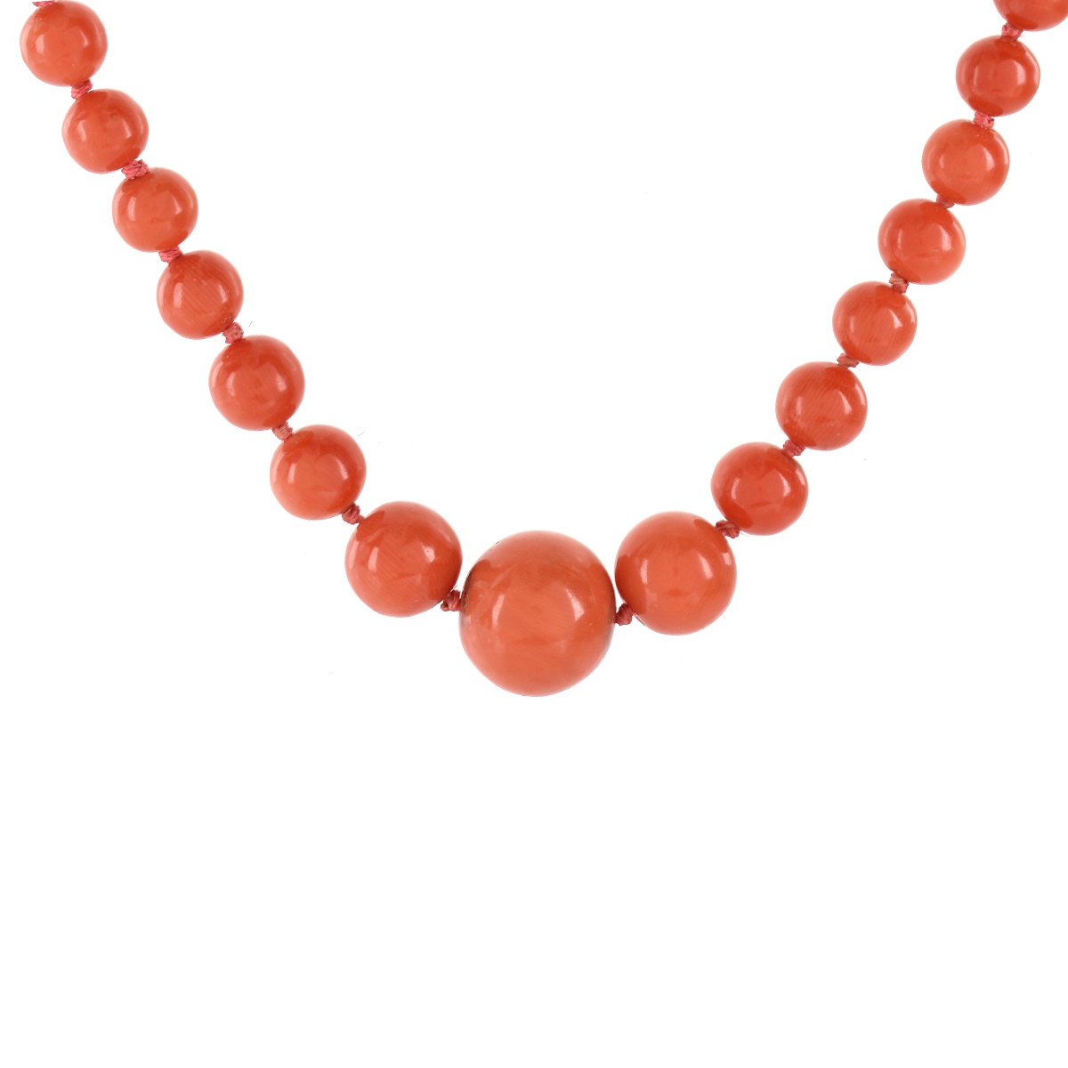 Vintage Coral Bead and 14K Necklace